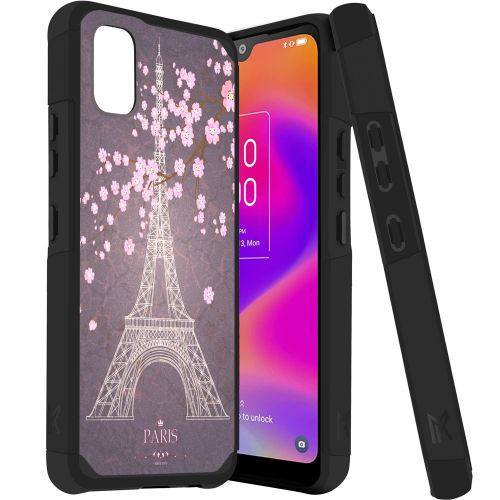 TCL ION Z Tough Strong MetKase Hybrid (Magnet Mount Friendly) Case Cover - Eiffel Tower