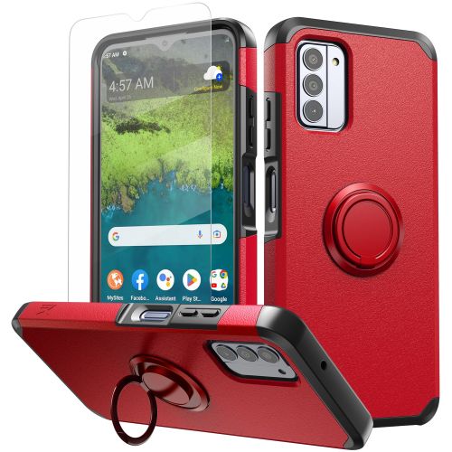 Nokia G310 5G Tough Hybrid With Ring Stand + Tempered Glass - Red