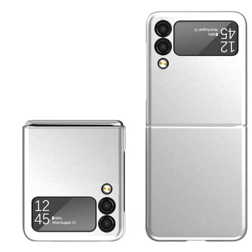 Samsung Galaxy Z Flip 5 Flip Snap On Matte Finish Case Cover - Silver