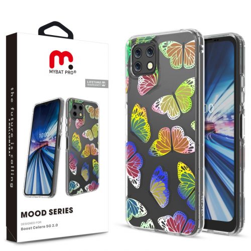 Boost Celero 5G 2.0 Case, Boost Celero 5G 2.0 MyBat Pro Mood Series Case - Neon Butterflies