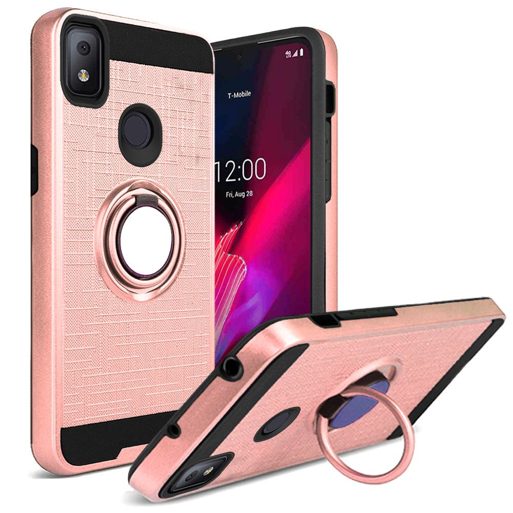 T Mobile Revvl 4 Case Magnetic Ring Kickstand Hybrid Case Cover