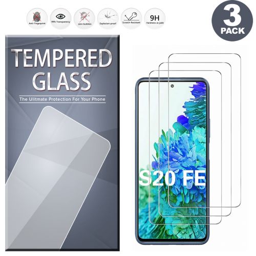 For Samsung Galaxy S20 FE 5G [3-Pack] Tempered Glass Screen Protector Clear