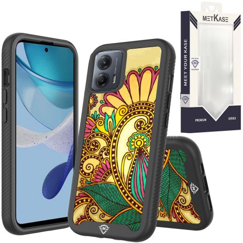 Motorola Moto G 5G (2023) METKASE Premium Exotic Design Hybrid Case in Slide-Out Package - Antique Flower