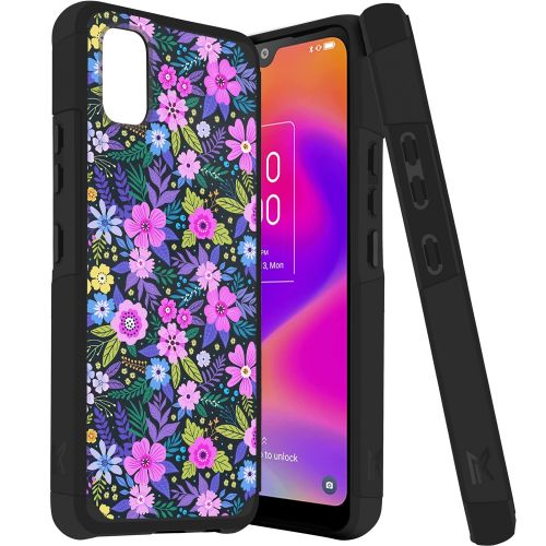 TCL ION Z Tough Strong MetKase Hybrid (Magnet Mount Friendly) Case Cover - Mystical Floral Boom