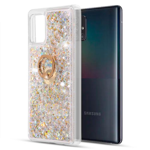 Samsung Galaxy A53 5g Case, Waterfall Ring Liquid Sparkling Quicksand Tpu Case - Silver