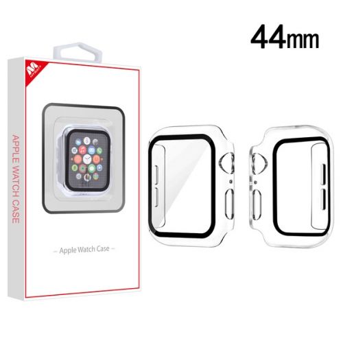 Apple Watch 44mm - MyBat Fusion Protector Case (with Tempered Glass Screen Protector) Transparent Clear