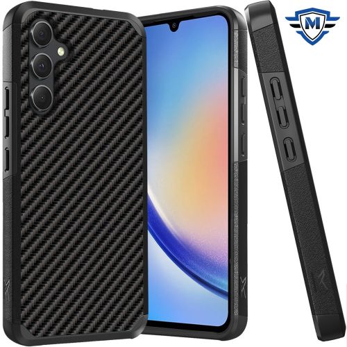 Samsung A35 5g Tough Strong MetKase Hybrid (Magnet Mount Friendly) Case Cover - Carbon