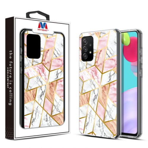 Samsung Galaxy A52s 5G Case, MyBat Fusion Case Cover Electroplated Pink Marbling