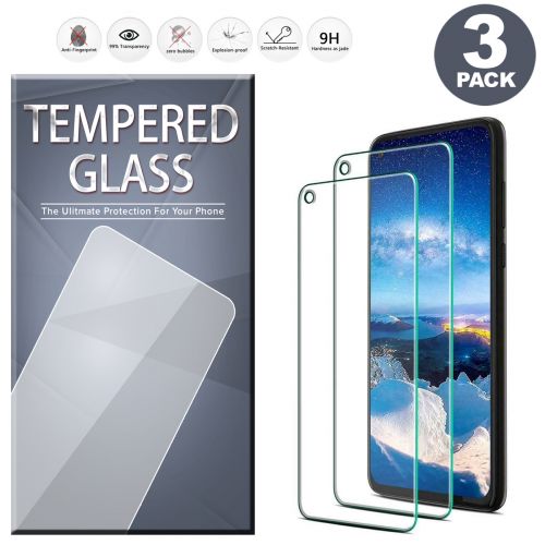 For Motorola Moto G Play 2021 [3-Pack] Tempered Glass Screen Protector Clear