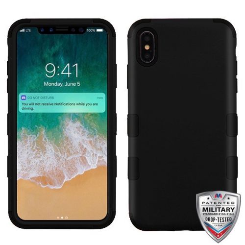 Apple iPhone XS Max Case, Rubberized Black TUFF Hybrid Case Cover [Military-Grade Certified]
