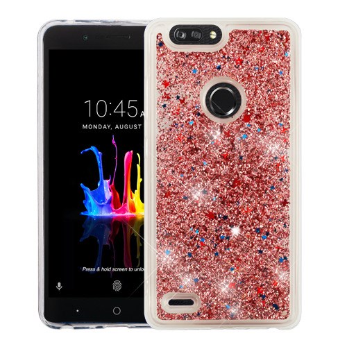 Rose Gold Quicksand Glitter Hybrid Case Cover For Zte Blade Z Max Z9 Cellphonecases Com