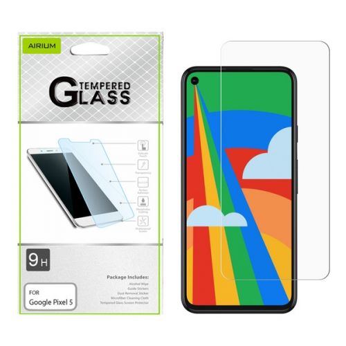 Google Pixel 5 Screen Protector, Airium Airium Tempered Glass Screen Protector Clear