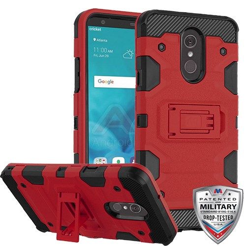LG Stylo 4 Plus Case, Red/Blackorm Tank Hybrid Case Cover [Military-Grade Certified]
