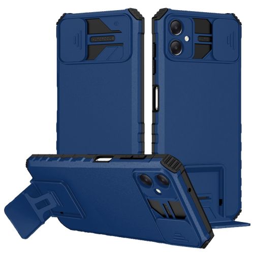 Samsung A05 Easy Viewing Kickstand Camera Protection Hybrid Case Cover - Blue