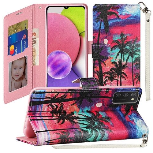 T-Mobile Revvl 6 Pro 5G Vegan Design Wallet ID Card Case Cover - Beautiful Island