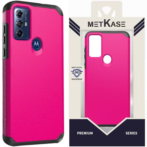 Motorola Moto G PLAY (2023) METKASE (Original Series) Tough Strong Shockproof Hybrid in Slide-Out Package - Hot Pink