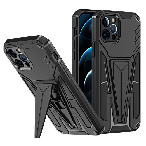 Apple iPhone 15 Pro Alien Design Shockproof Kickstand Magnetic Hybrid Case Cover - Black