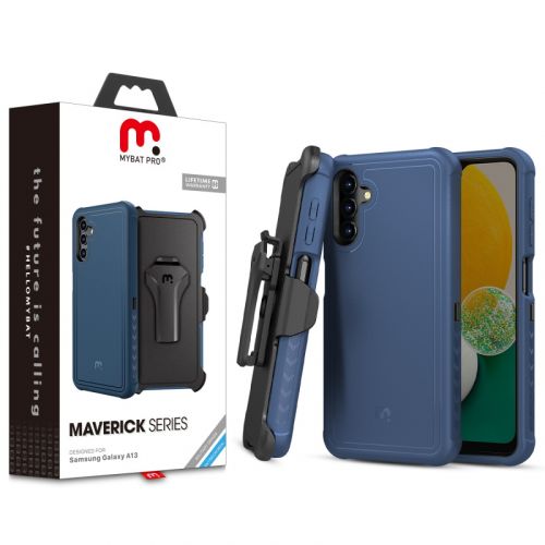 Samsung Galaxy A13 5G MyBat Pro Antimicrobial Maverick Series Case with Holster   Blue / Black