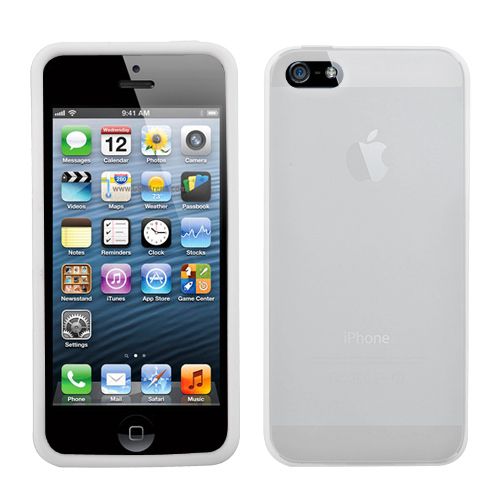 Apple iPhone 5 Case, Solid Skin Case Cover (Translucent White)