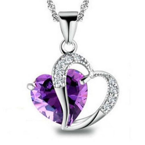 thumbnail 8 - Fashion Women Heart Crystal Rhinestone Silver Chain Pendant Necklace Charm