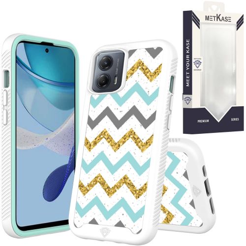 Motorola Moto G 5G (2023) METKASE Premium Exotic Design Hybrid Case in Slide-Out Package - Zigzag