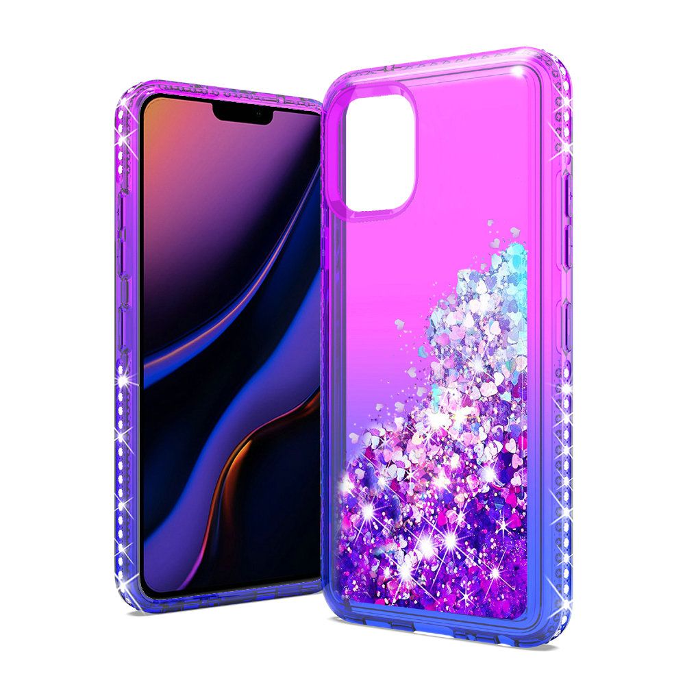 Apple iPhone 11 Pro Max Case, Two Tone Diamond Water Quicksand Glitter ...