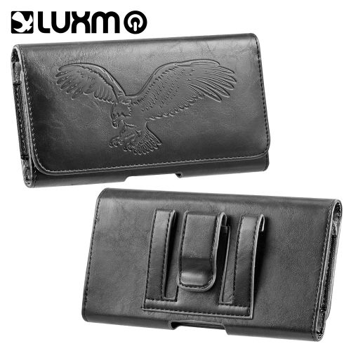 Luxmo Leather Belt Clip Pouch Holster Phone Holder Black