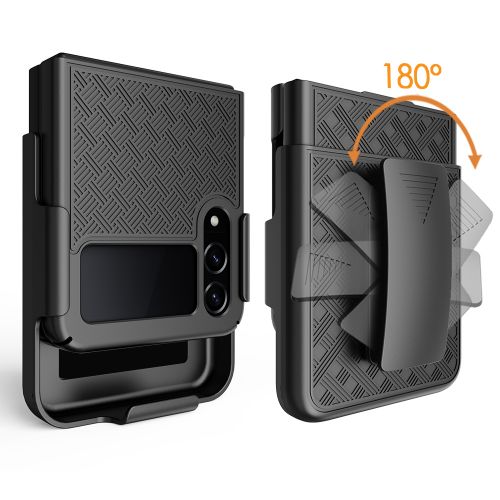Samsung Galaxy Z Fold3 5G Unique 3in1 Holster Combo Hybrid Case Cover - Black