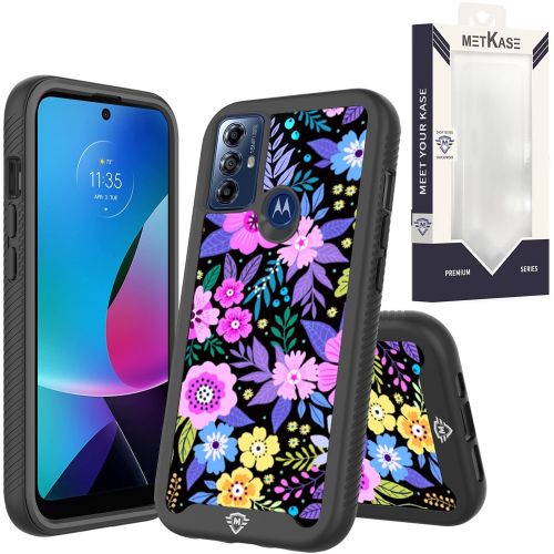 Motorola Moto G Play 2023 METKASE Premium Exotic Design Hybrid Case in Slide-Out Package - Colorful Flower Arrangement