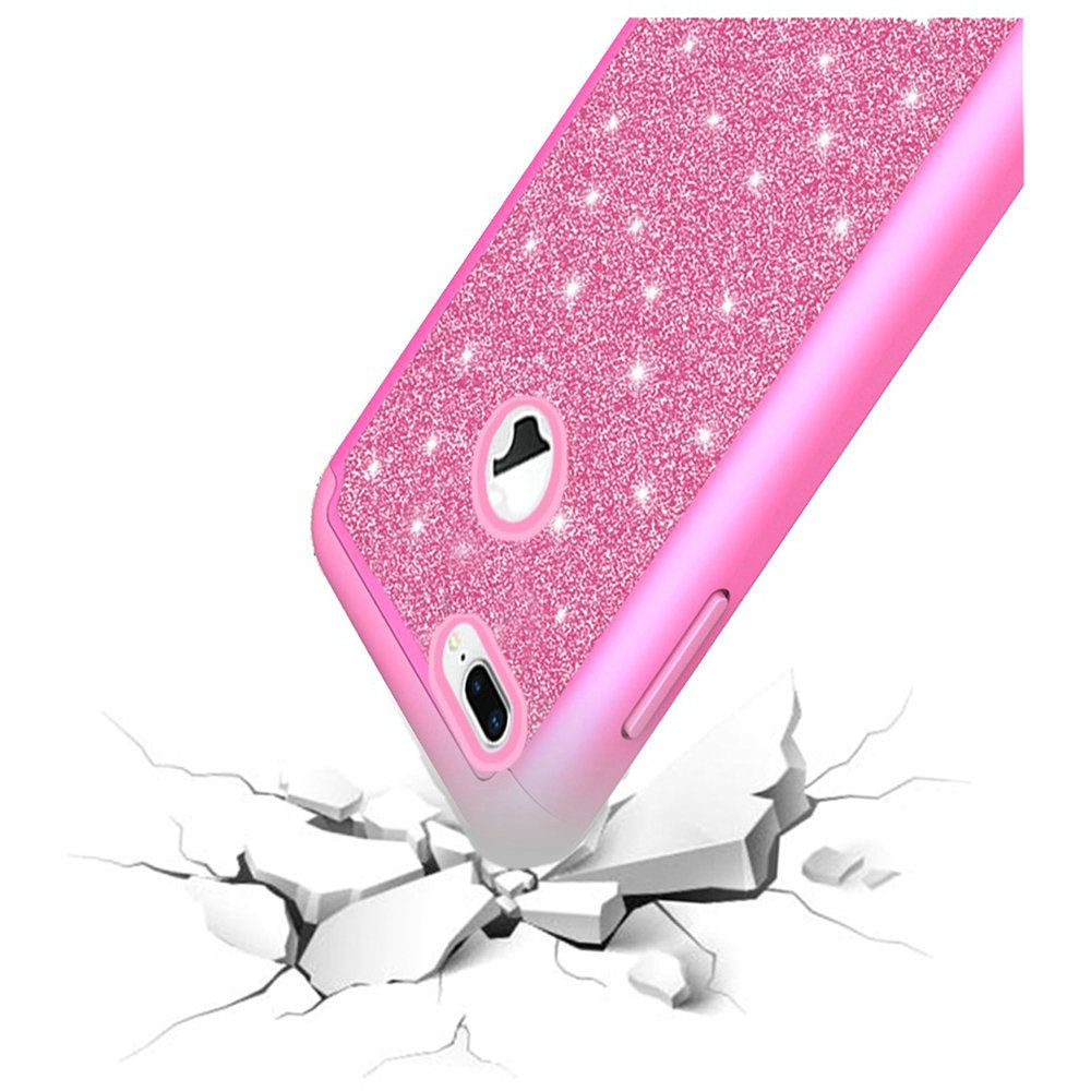 Apple Iphone 7 Plus Case Glitter Case Bling Diamond Tough Hybrid Hot Pink Cellphonecases Com