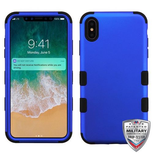 Apple iPhone XS Max Case, Titanium Dark Blue TUFF Hybrid Case Cover [Military-Grade Certified]