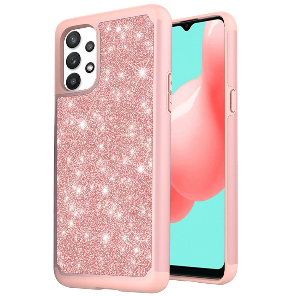 Samsung A32 5G Case, Glitter Bling Shinny Hybrid Case Cover Rose Gold ...